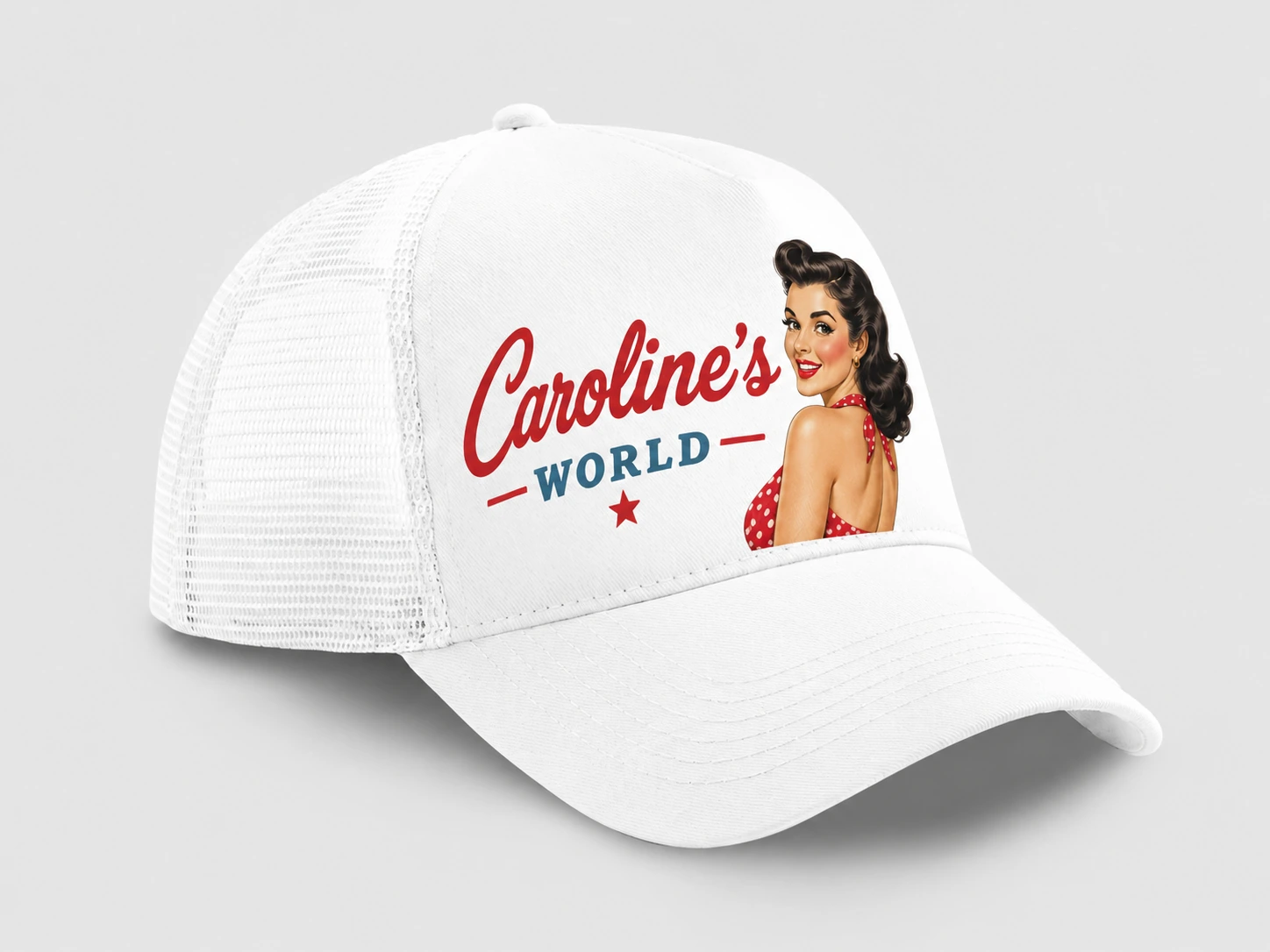 Caroline's World retro cap — Classic Cream